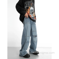 Seluar seluar jeans kargo yang disesuaikan dengan longgar yang disesuaikan